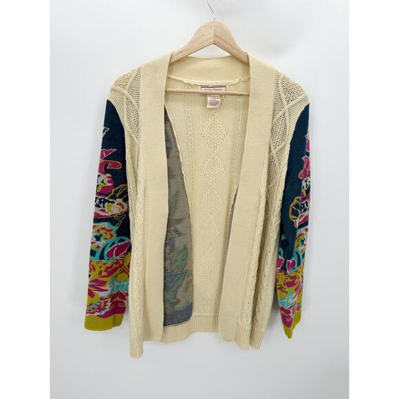 Flying Tomato Cream Open Front Knit Cardigan Sweater Boho Acrylic Women Medium - Picture 1 of 6